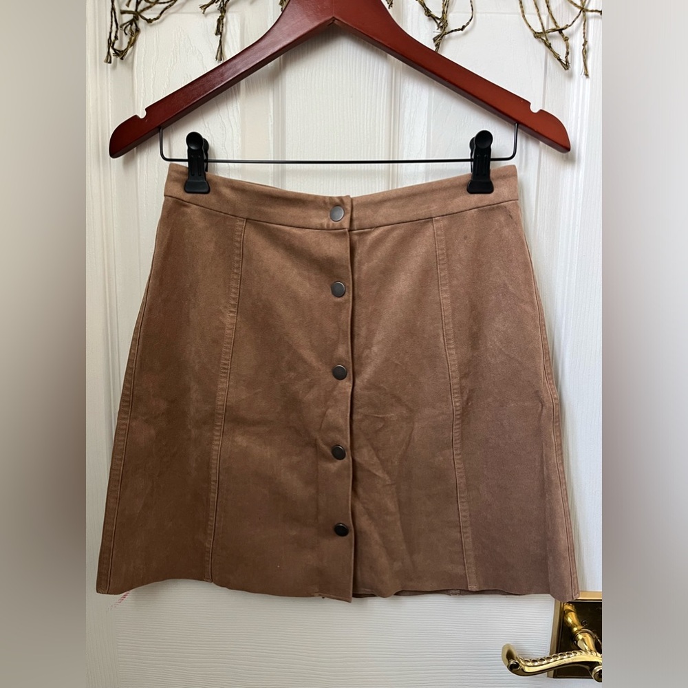 Aritzia Wilfred Free Faux Suede Mini Skirt 6